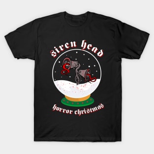 Siren Head Horror Christmas snow globe T-Shirt